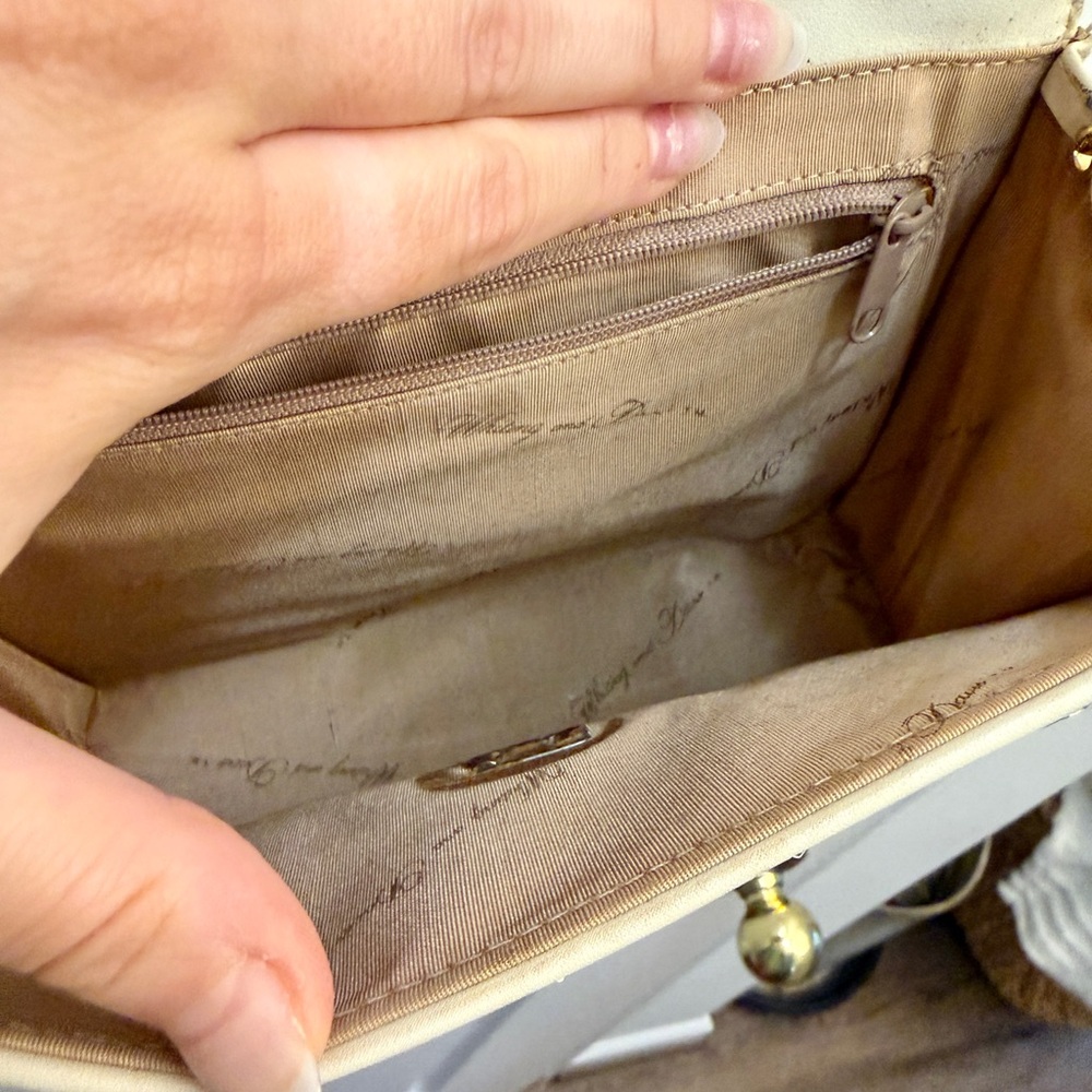 Vintage Whiting And Davis White Metal Mesh Leather Purse - Picture 5 of 5
